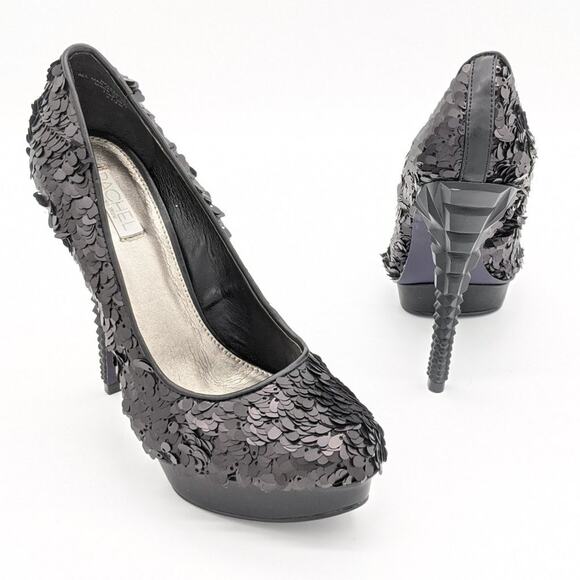 Rachel Rachel Roy Keedan Sequin Sculpted Heels 8.5 - Picture 1 of 10